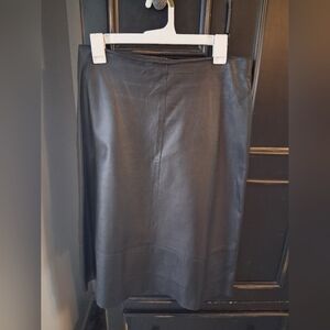 Chic Black Soft Leather Skirt